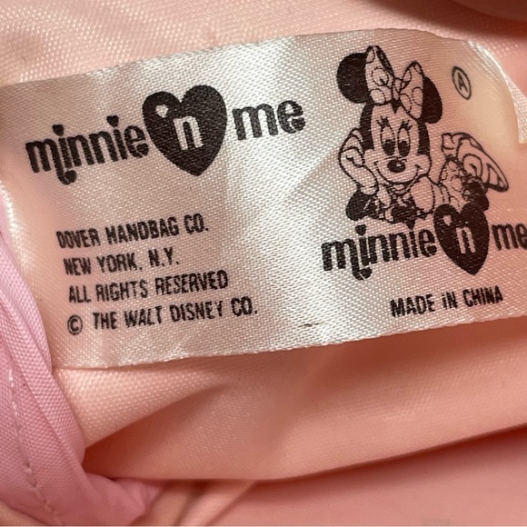 Vintage Minnie N Me Small Handbag Pink plush head straps zip top handle Disney - Picture 13 of 13